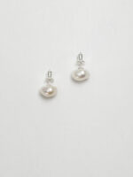SANSUN White Baroque Pearl Stud Earrings - Everyday Elegance Purity Wisdom