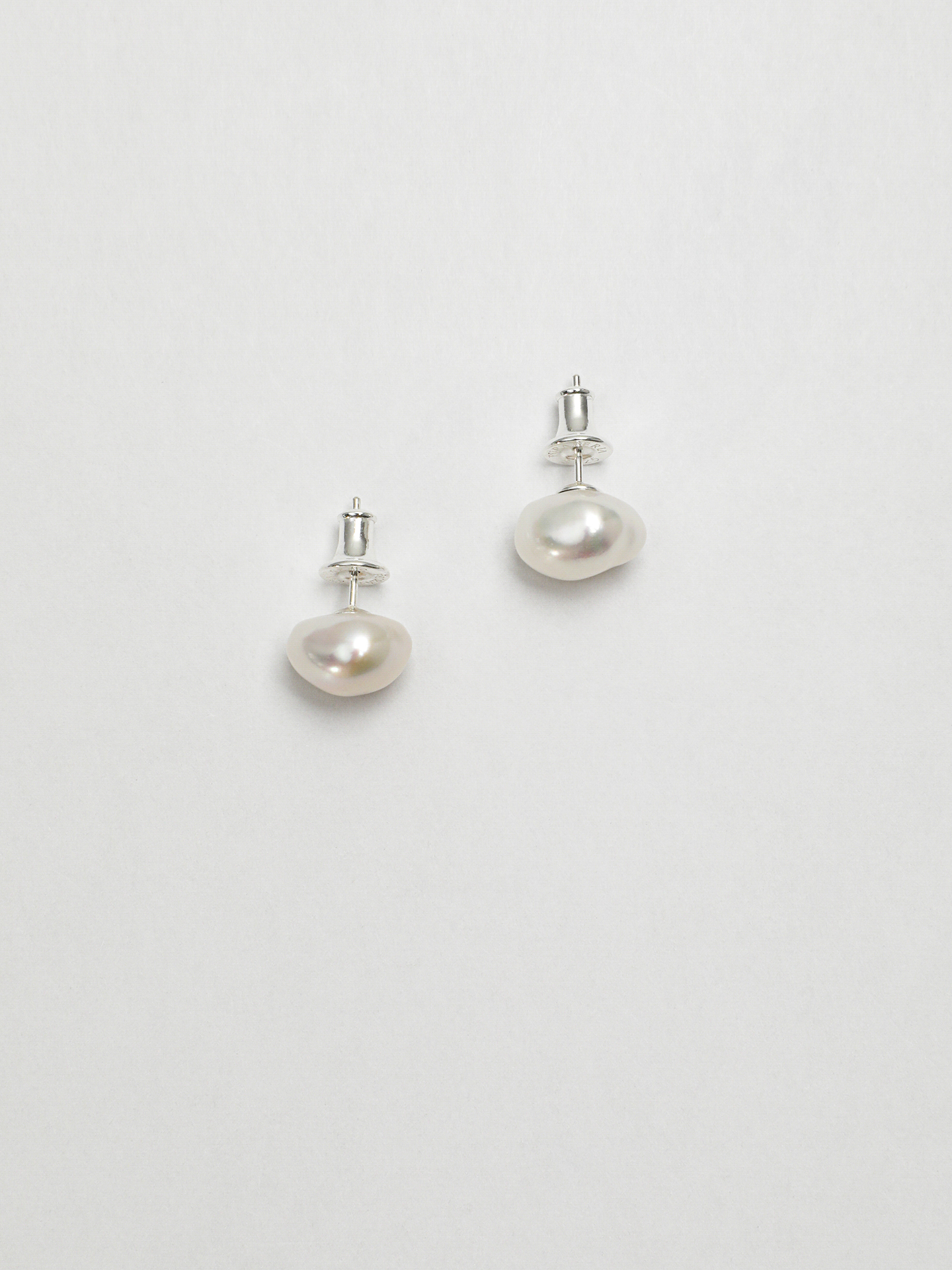 1J7A0002 SANSUN White Baroque Pearl Stud Earrings - Everyday Elegance Purity Wisdom - Image 1
