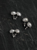 SANSUN White Baroque Pearl Stud Earrings - Everyday Elegance Purity Wisdom - Image 2