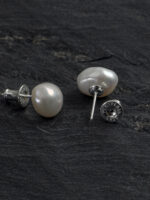 SANSUN White Baroque Pearl Stud Earrings - Everyday Elegance Purity Wisdom - Image 3