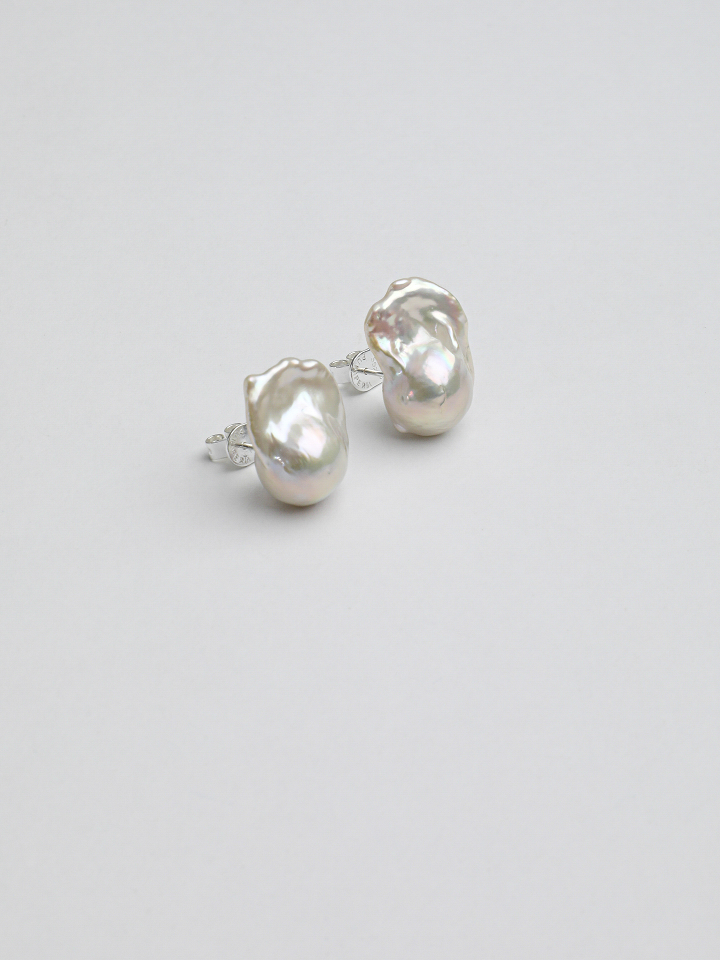 1J7A0038 SANSUN Large Fish Tail Baroque Pearl Statement Studs - Dramatic Oversized Organic - Image 1