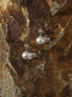SANSUN Large Fish Tail Baroque Pearl Statement Studs - Dramatic Oversized Organic - Image 3