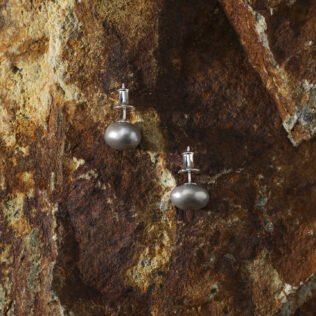SANSUN Grey Baroque Pearl Stud Earrings - Sophisticated Rare Wisdom Cool Tone