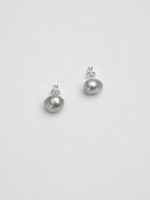 SANSUN Grey Baroque Pearl Stud Earrings - Sophisticated Rare Wisdom Cool Tone