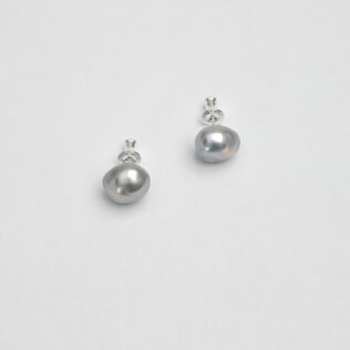 SANSUN Grey Baroque Pearl Stud Earrings - Sophisticated Rare Wisdom Cool Tone