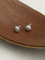 SANSUN Grey Baroque Pearl Stud Earrings - Sophisticated Rare Wisdom Cool Tone - Image 3