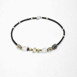 SANSUN Black Tourmaline Smoky Quartz Citrine Necklace - Daily Protection & Grounding
