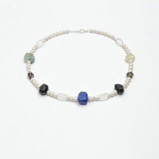 SANSUN Citrine Prehnite Black Hair Crystal Necklace - Spiritual Abundance & Manifestation