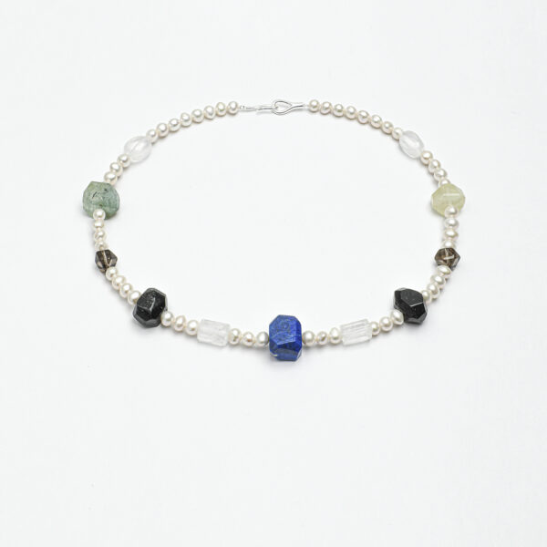 SANSUN Citrine Prehnite Black Hair Crystal Necklace - Spiritual Abundance & Manifestation