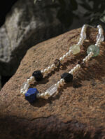 SANSUN Citrine Prehnite Black Hair Crystal Necklace - Spiritual Abundance & Manifestation - Image 2