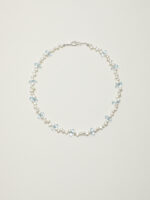 SANSUN Blue Topaz Baroque Pearl Necklace - Truth Communication & Emotional Clarity