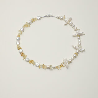 SANSUN Citrine Baroque Pearl Necklace - Harvest Abundance & Wealth