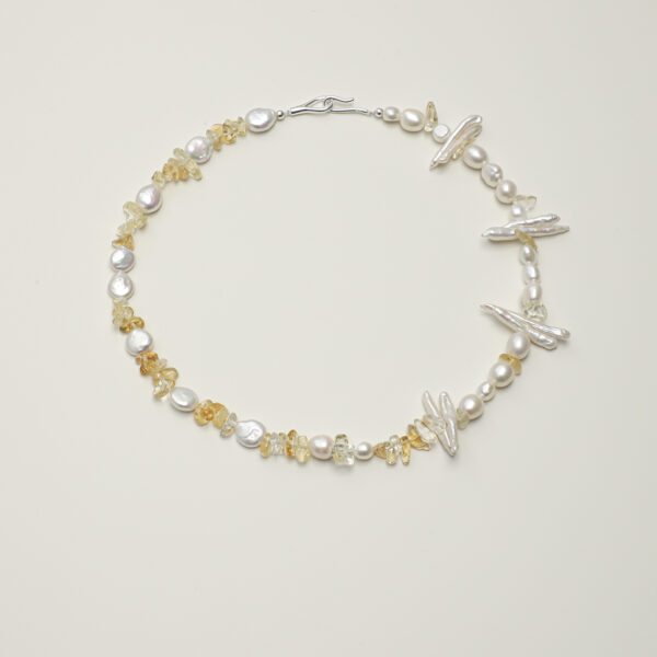 SANSUN Citrine Baroque Pearl Necklace - Harvest Abundance & Wealth