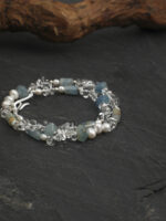 SANSUN Blue Lace Agate Clear Quartz Pearl Necklace - Communication & Calm - Image 3