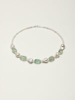 SANSUN Green Fluorite Green Quartz Pearl Necklace - Heart Chakra Abundance