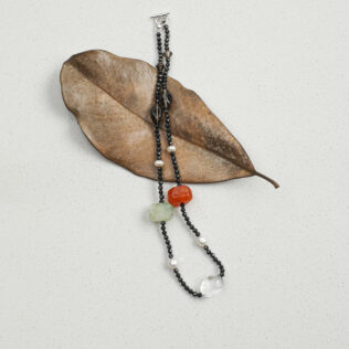 SANSUN Black Tourmaline Smoky Quartz Pearl Necklace - Protection Grounding Nightmare Shield