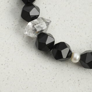 SANSUN Black Onyx Obsidian Bracelet - Protection & Grounding EMF Shield