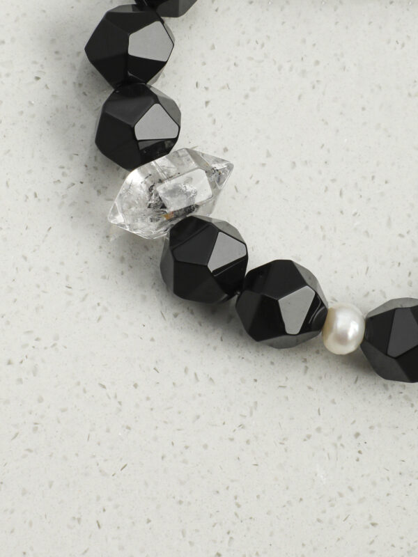 SANSUN Black Onyx Obsidian Bracelet - Protection & Grounding EMF Shield