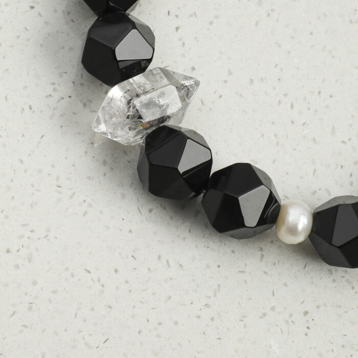 SANSUN Black Onyx Obsidian Bracelet - Protection & Grounding EMF Shield - Image 4