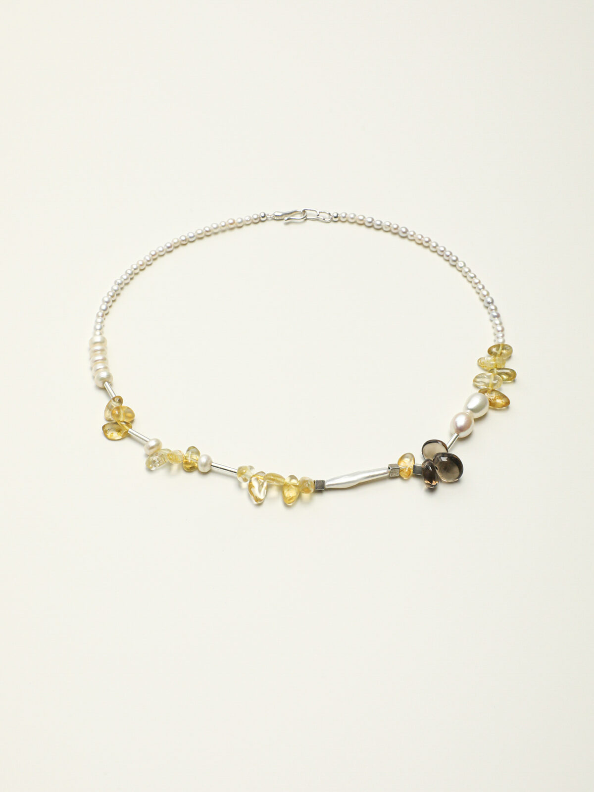 SANSUN Citrine Smoky Quartz Baroque Pearl Necklace - Wealth Abundance & Grounding