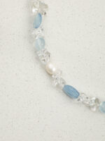 SANSUN Aquamarine Clear Quartz Pearl Necklace - Throat Chakra & Communication - Image 5