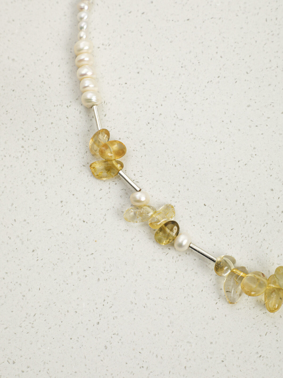 SANSUN Citrine Smoky Quartz Baroque Pearl Necklace - Wealth Abundance & Grounding