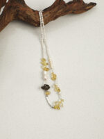 SANSUN Citrine Smoky Quartz Baroque Pearl Necklace - Wealth Abundance & Grounding - Image 2