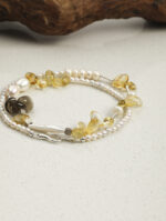 SANSUN Citrine Smoky Quartz Baroque Pearl Necklace - Wealth Abundance & Grounding - Image 3