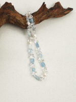 SANSUN Aquamarine Clear Quartz Pearl Necklace - Throat Chakra & Communication - Image 2
