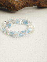 SANSUN Aquamarine Clear Quartz Pearl Necklace - Throat Chakra & Communication - Image 3