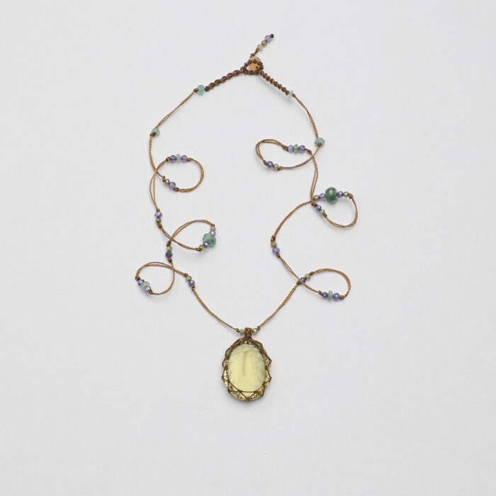 SANSUN Lemon Quartz Pendant Multi Gem Necklace - Joy Clarity & Solar Plexus Healing