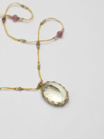 SANSUN Green Amethyst Prasiolite Pendant Long Necklace - Heart Chakra Spiritual Growth - Image 2
