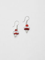 SANSUN Coral Pink Stone Freshwater Pearl Drop Earrings - Romantic Feminine Energy