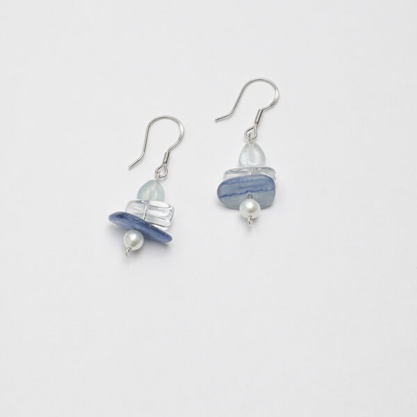 SANSUN Aquamarine Blue Kyanite Chip Earrings - Public Speaking & Throat Chakra
