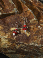 SANSUN Coral Pink Stone Freshwater Pearl Drop Earrings - Romantic Feminine Energy - Image 3