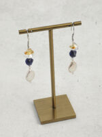SANSUN Baroque Teardrop Pearl Blue Agate Crushed Ice Earrings - Artistic Unique Watercolor - Image 5