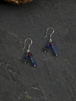 SANSUN Lapis Lazuli Tube Drop Earrings - Throat Chakra Wisdom & Truth - Image 5