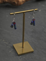 SANSUN Lapis Lazuli Tube Drop Earrings - Throat Chakra Wisdom & Truth - Image 2