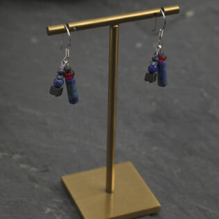 SANSUN Lapis Lazuli Tube Drop Earrings - Throat Chakra Wisdom & Truth