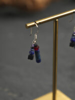SANSUN Lapis Lazuli Tube Drop Earrings - Throat Chakra Wisdom & Truth - Image 3