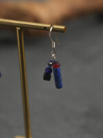 SANSUN Lapis Lazuli Tube Drop Earrings - Throat Chakra Wisdom & Truth - Image 4