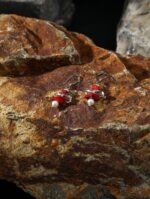 SANSUN Coral Pink Stone Freshwater Pearl Drop Earrings - Romantic Feminine Energy - Image 2