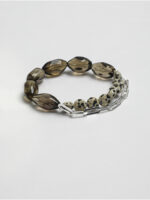 SANSUN Smoky Quartz Spotted Stone Bracelet - Grounding & Release Old Patterns