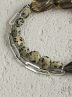 SANSUN Smoky Quartz Spotted Stone Bracelet - Grounding & Release Old Patterns - Image 3