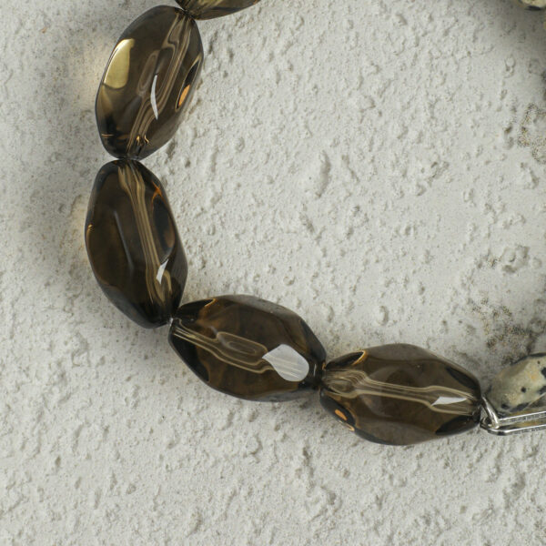 SANSUN Smoky Quartz Spotted Stone Bracelet - Grounding & Release Old Patterns