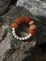 SANSUN Red Agate Freshwater Pearl Bracelet - Passion Courage & Vitality - Image 5