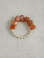 SANSUN Red Agate Freshwater Pearl Bracelet - Passion Courage & Vitality - Image 2