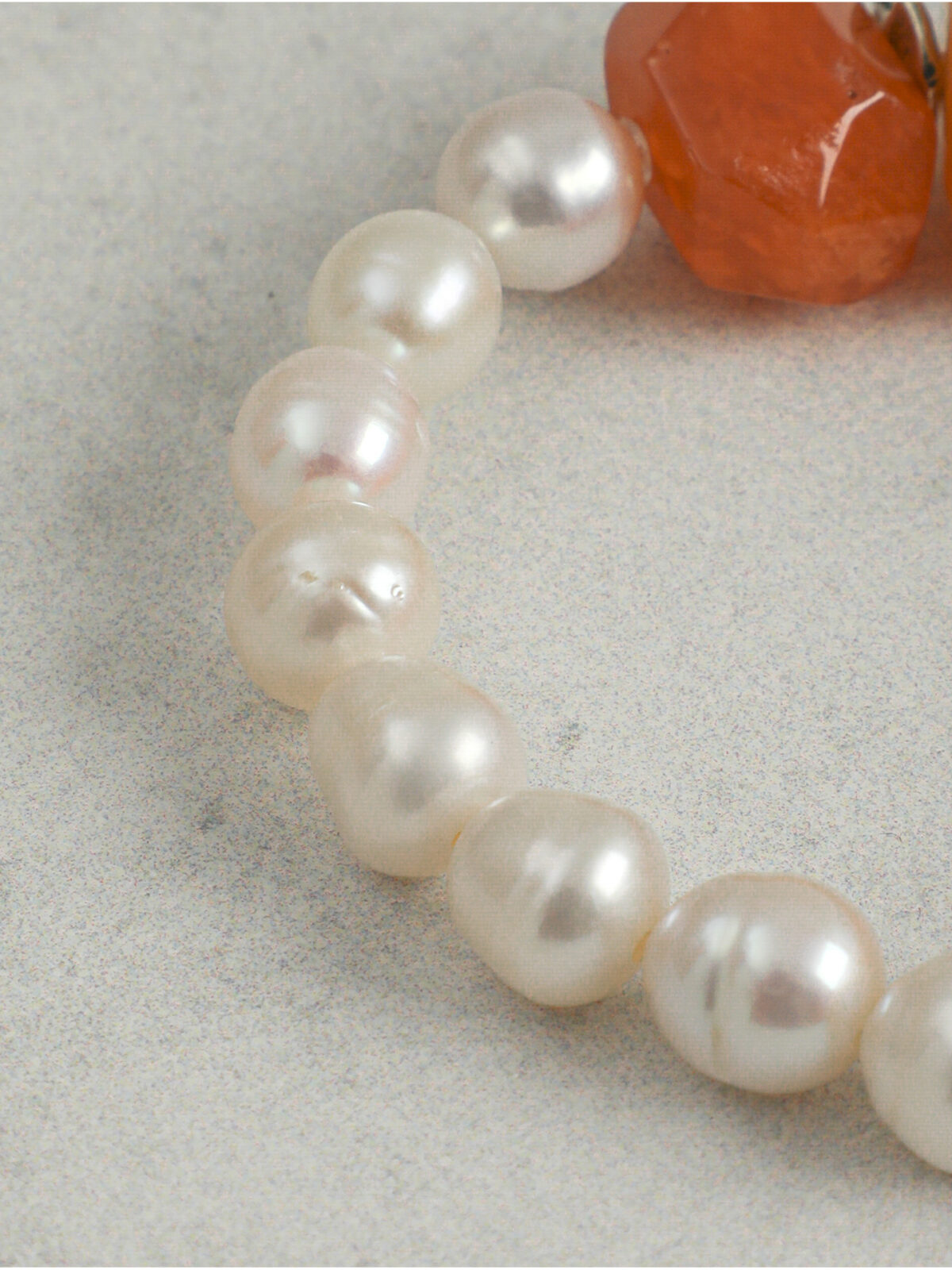 SANSUN Red Agate Freshwater Pearl Bracelet - Passion Courage & Vitality