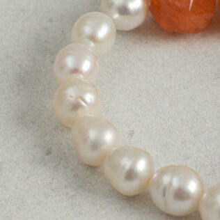 SANSUN Red Agate Freshwater Pearl Bracelet - Passion Courage & Vitality