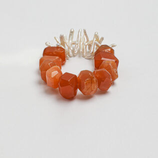 SANSUN Baroque Pearl Red Agate Bracelet - Yin Yang Energy Daily Jewelry